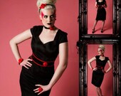 Rockabilly Mad Men LBD wiggle dress vintage style, 50s early 60s handmade, made to measure