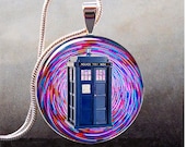 The Tardis Dr. Who pendant charm, Dr Who resin pendant, Dr. Who jewelry, Dr Who jewellery