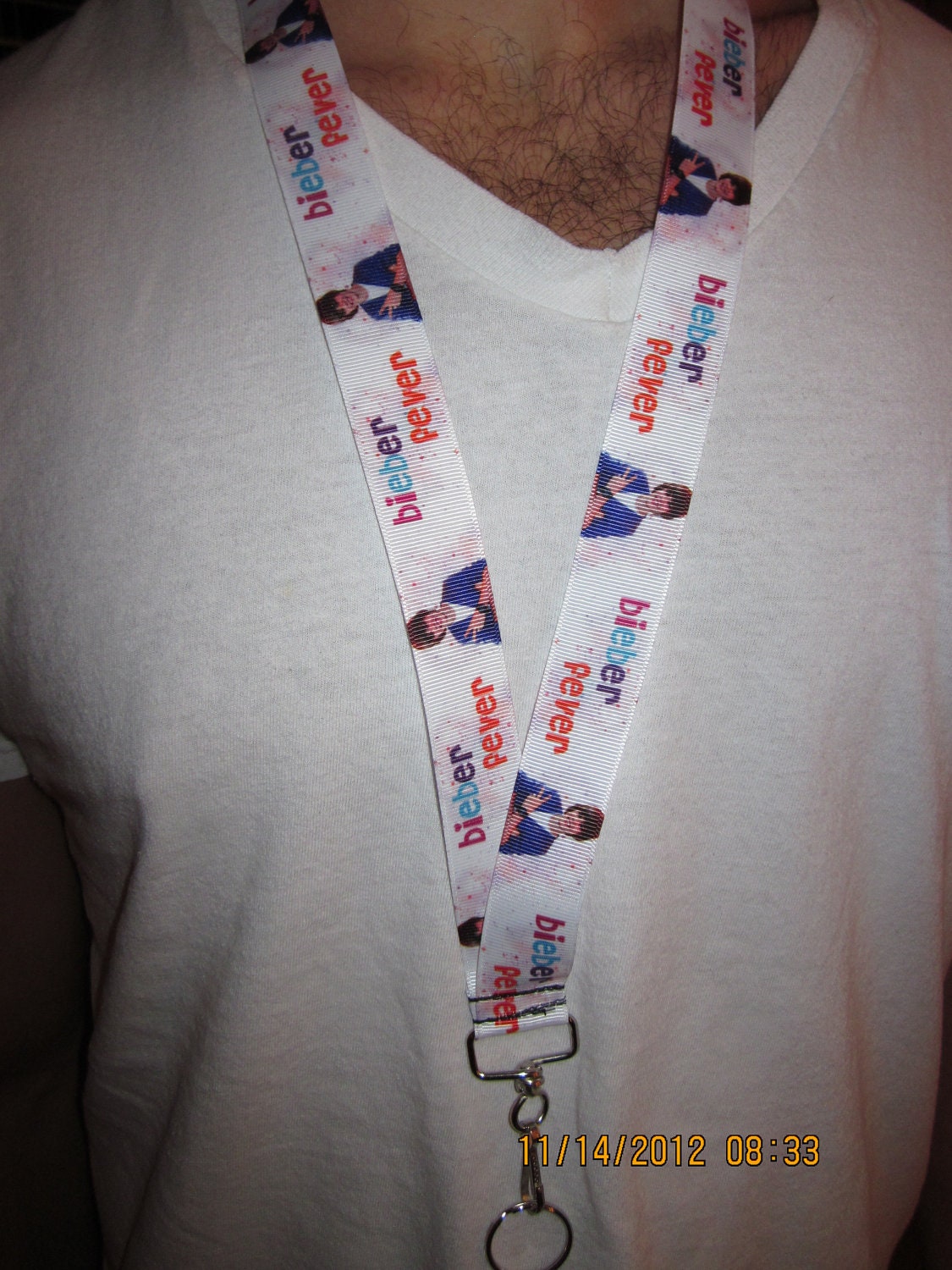 JUSTIN BIEBER LANYARD Bieber Fever Key/Cell Phone Holder