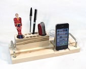iPhone  - iPod Dock -Charger and Sync -  Desktop Station with pen holders - iPhone 5 or iPhone 4 Cable