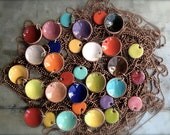 Penny Candy - Upcycled Enameled Penny Necklace - Recycled - Copper - Coin - Lucky Penny