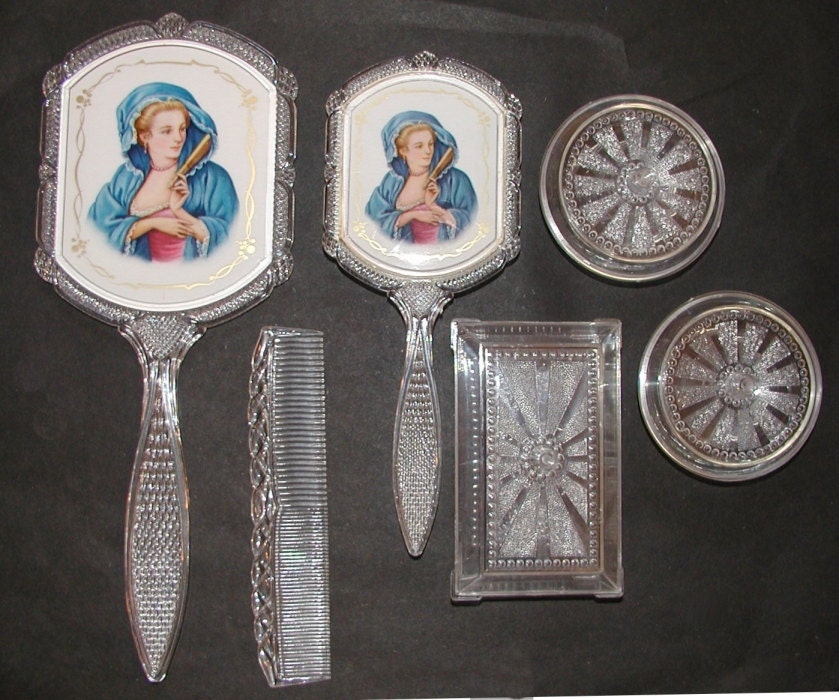 Vanity Set VINTAGE 50'S  Set of 6 never used