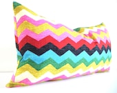14 x 28 Inch Bohemian Chic Decorative Designer Pillows, Lumbar Pillow, Modern Pillows, Chevron, Striped,  ZigZag