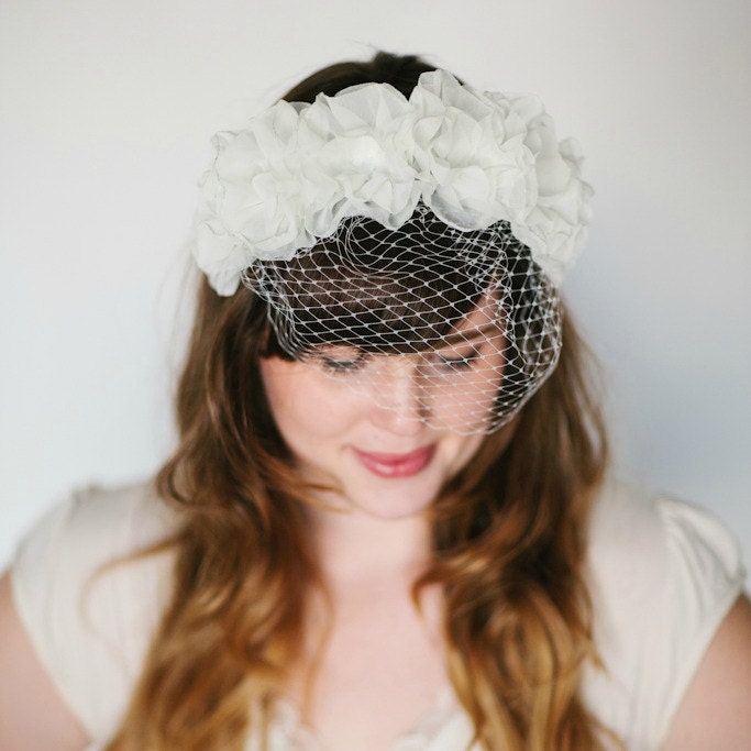 Miss Lynette - Flower Headband with Veil