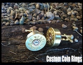 Nobel Sport 12 GA Bullet Shot Gun Shell Cufflinks  cuff links--By Custom Coin Rings