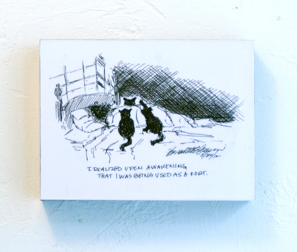 Being Used as a Fort, 6x8 Wood Mount Print