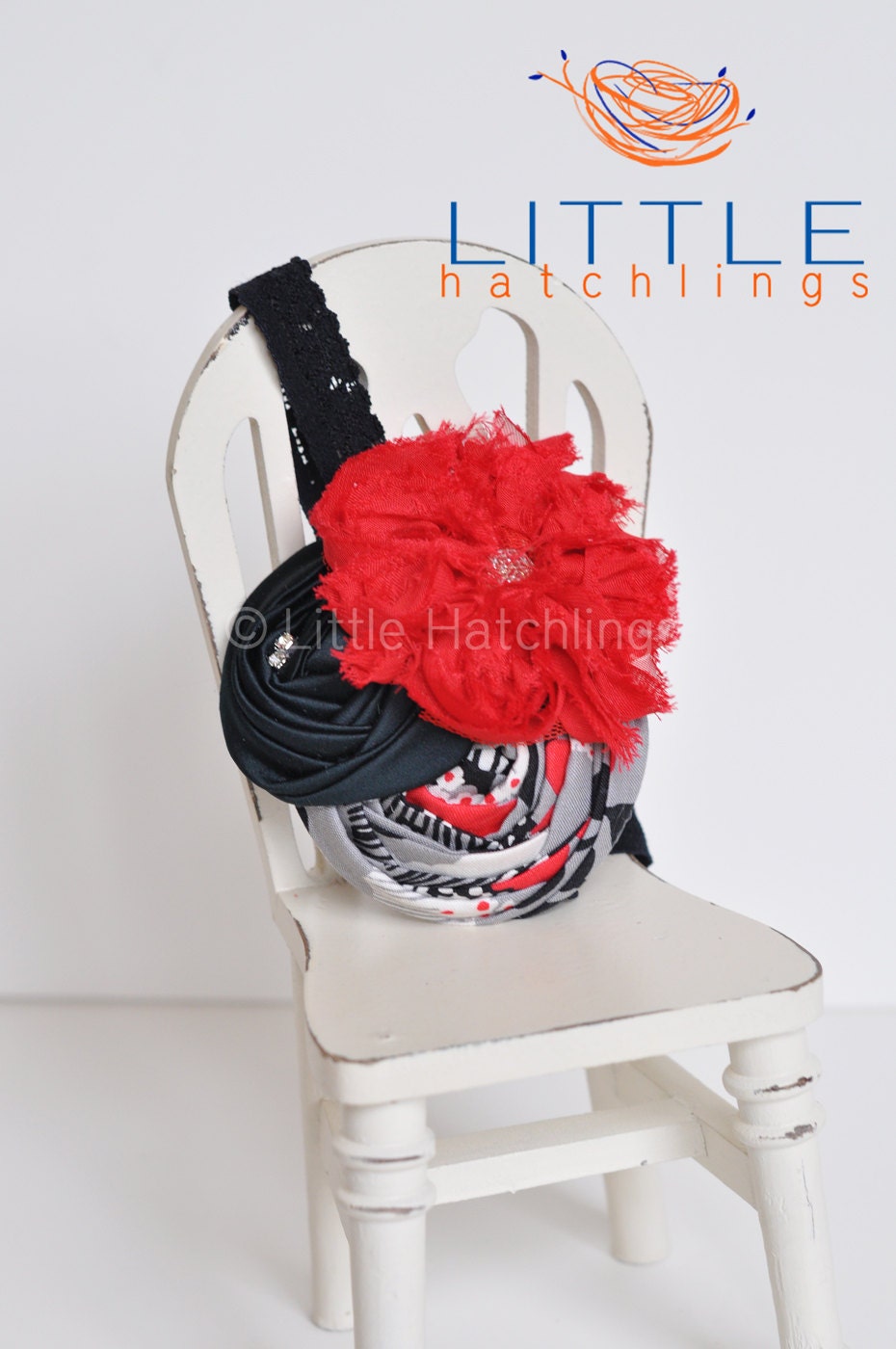 Red, Black, gray, flower, headband, girls, toddlers, babies, photography, photo props, weddings