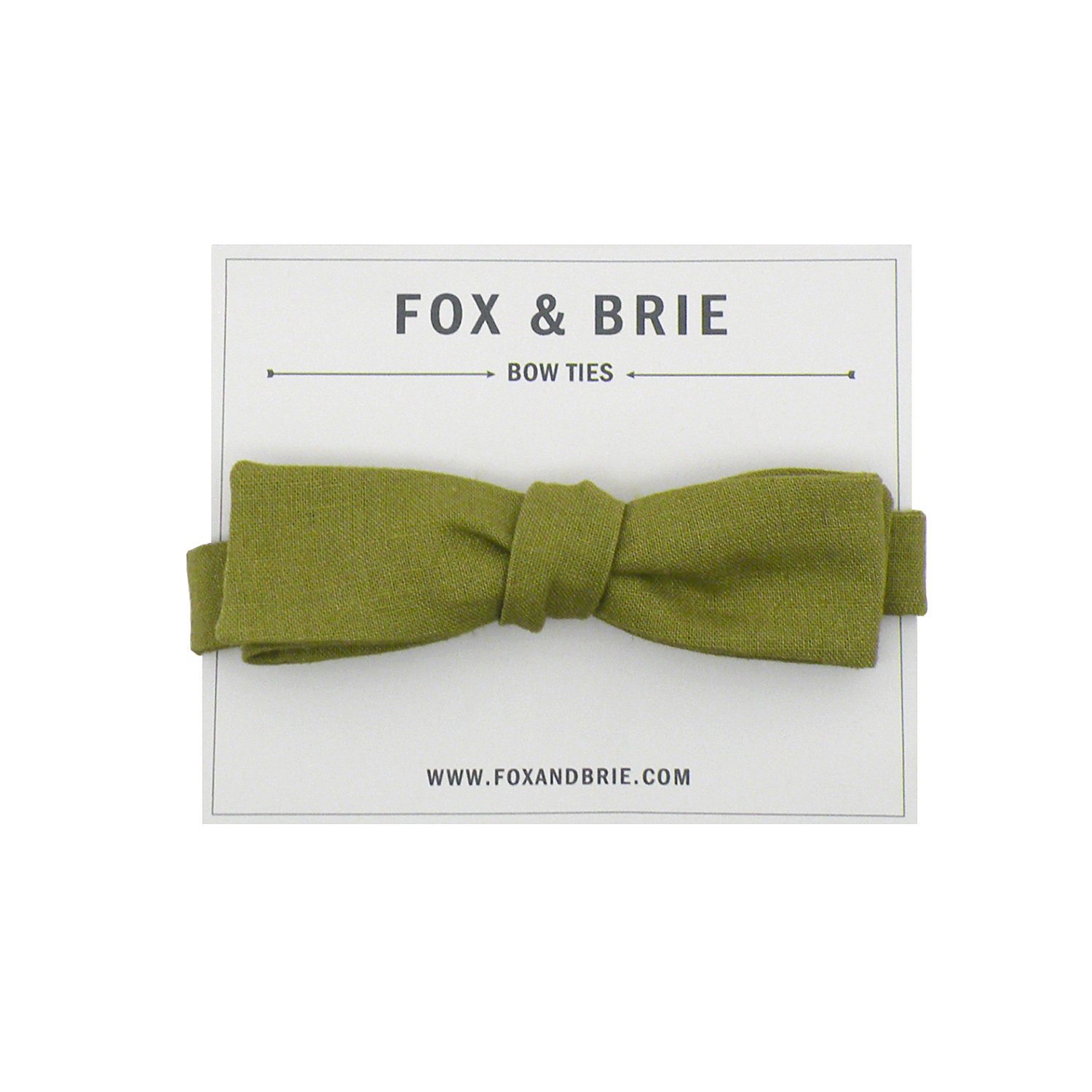 Olive Linen (slim bow tie) - FoxandBrie