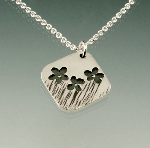 Sterling Silver Flower in the Garden Necklace Pendant