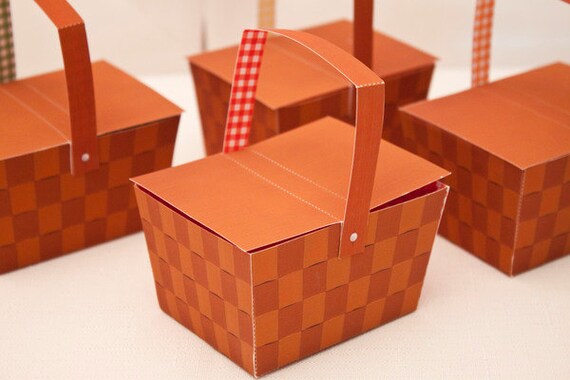 Picnic Basket Favor Box - DIY Printable PDF Il_570xn