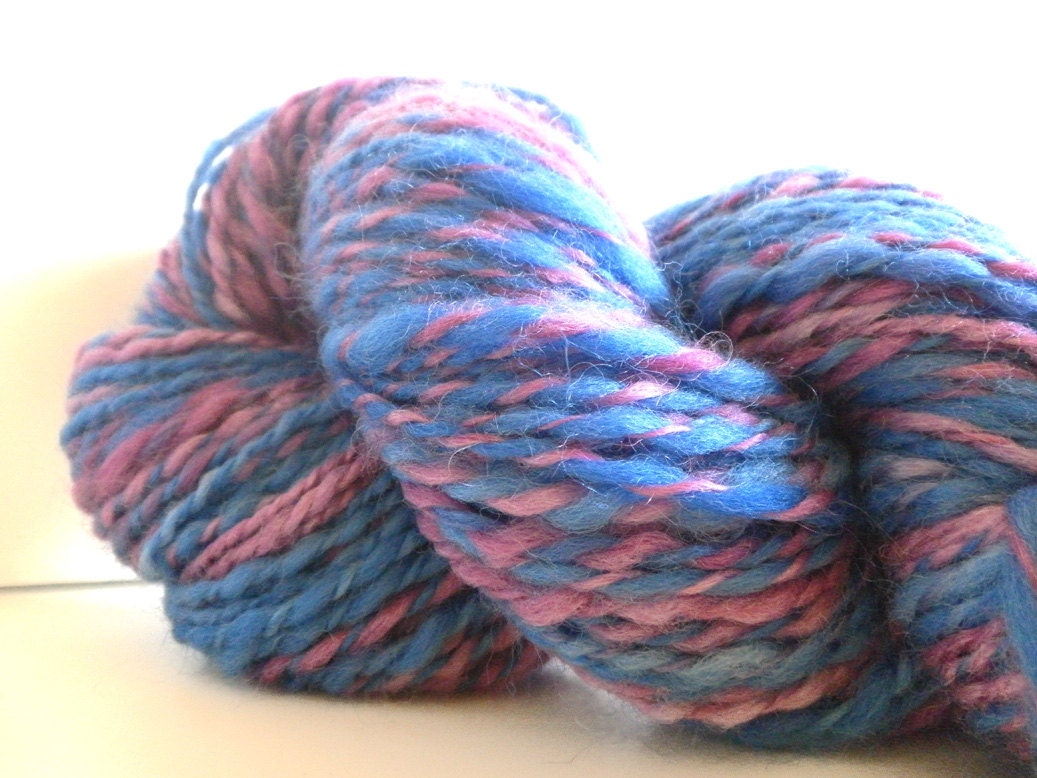 Fall Sale - Rebecca  - Handspun HandDyed 2ply Falkland BFL Mohair Yarn - 138 yards