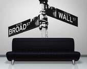 Vinyl Wall Decal Sticker Wall Street Sign OSAA561m