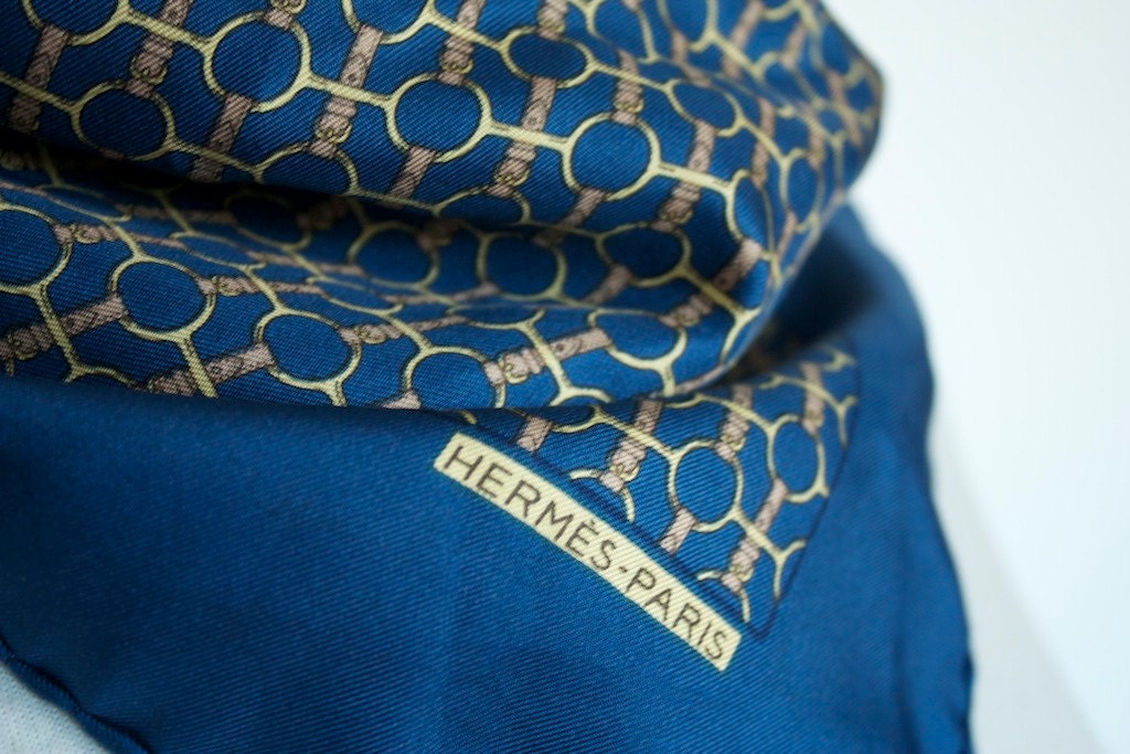 Rare HERMES Paris Vintage Scarf CHAIN LINKS