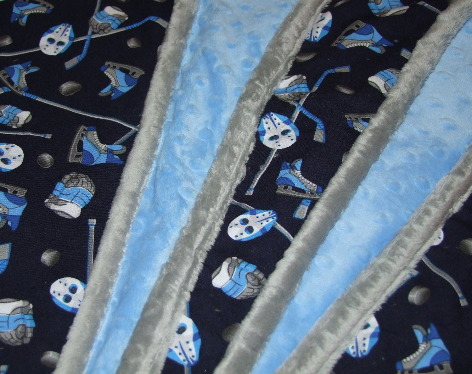 HOCKEY- Minky  Blanket- Ships in 1-3 Days