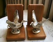 Country House Chic Teak and Metal Duck Bookends