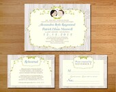 Wedding Invitation Suite Custom Cartoon printable design - Woodland Wedding design