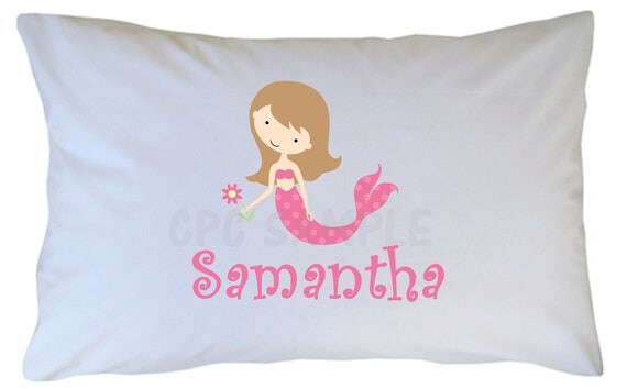 Personalized Mermaid Pillow Case, Travel or Standard Size Il_570xn