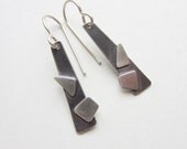 Geometric Shapes Earrings    sterling silver geometric abstract oxidized modern