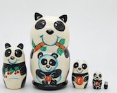 Panda Nesting doll stacking dolls matryoshka babushka russian dolls set of 5 free shipping