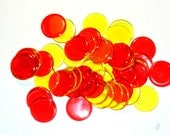Red and Yellow Plastic Circles Bingo Markers  50PCS - PixeyMeatDestash