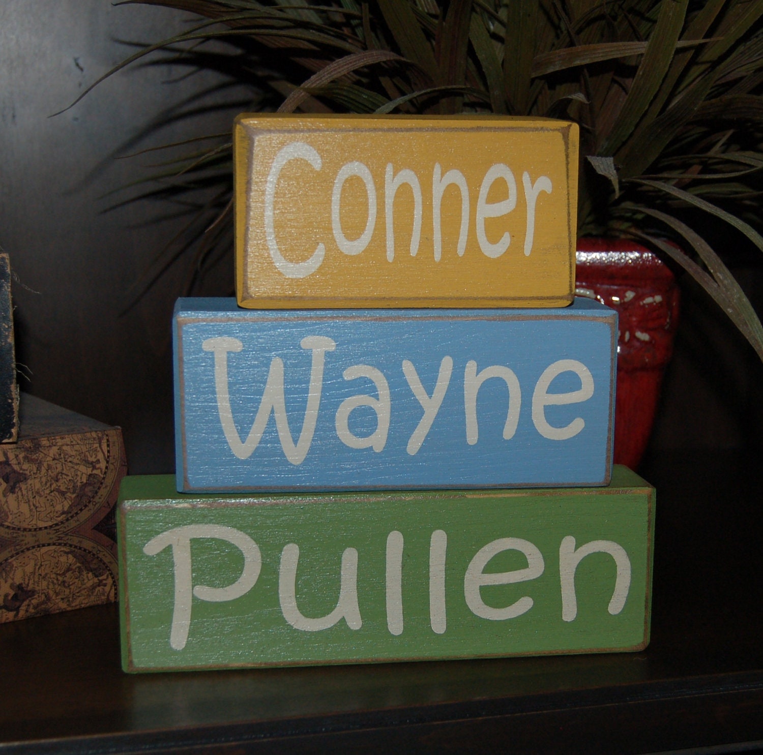 BABY BIRTH Announcement PERSONALIZED First Middle Last Name Girls Boys Kids Children Cowboy Wood Sign Blocks Primitive Country Rustic