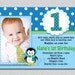 Penguin Birthday Invitation Penguin 1st Birthday Party Invites Printable Boys or Girls