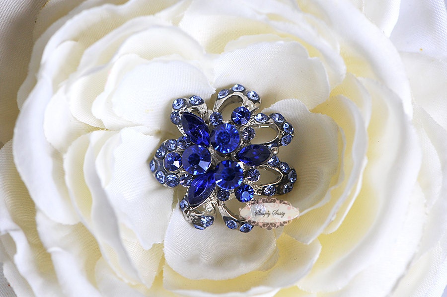 5pcs RD82 Blue Rhinestone Crystal Metal FlatBack Embellishment Brooch Wedding Bridal invitations favors bouquets accessories