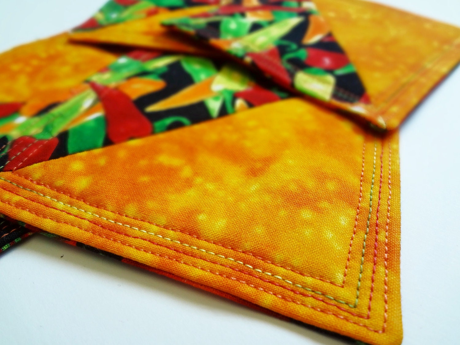 Fabric Coaster Set, Fiesta, Southwest, Cinco de Mayo, Summer, Hostess Gift, Entertaining, Housewares, Kitchen, Mug Mat