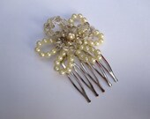 Ivory Pearl and Crystal Beaded Hair Accessory