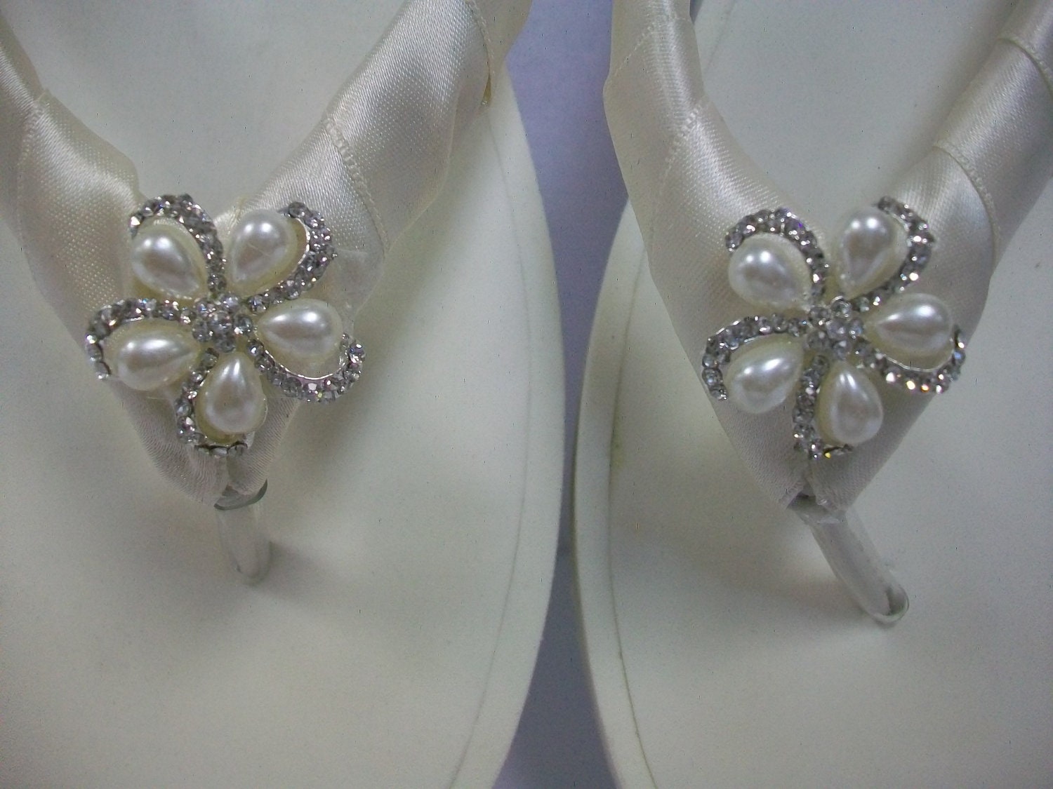 Wedding Shoes - Pearl Platform Flip Flops