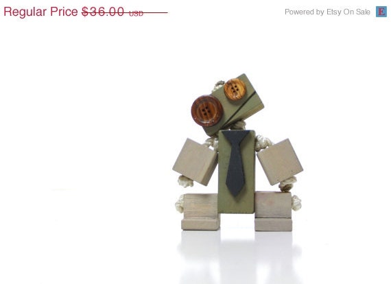 ON SALE Toy robot, wood robot, children's gift, handmade robot, ooak
