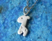 Cute baby giraffe necklace in sterling silver