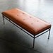 Vintage Mid Century Modern Cushioned Wire Bench