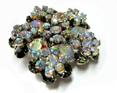 Vintage D&E Juliana Rhinestone SNOWFLAKE Brooch Pin Book Piece