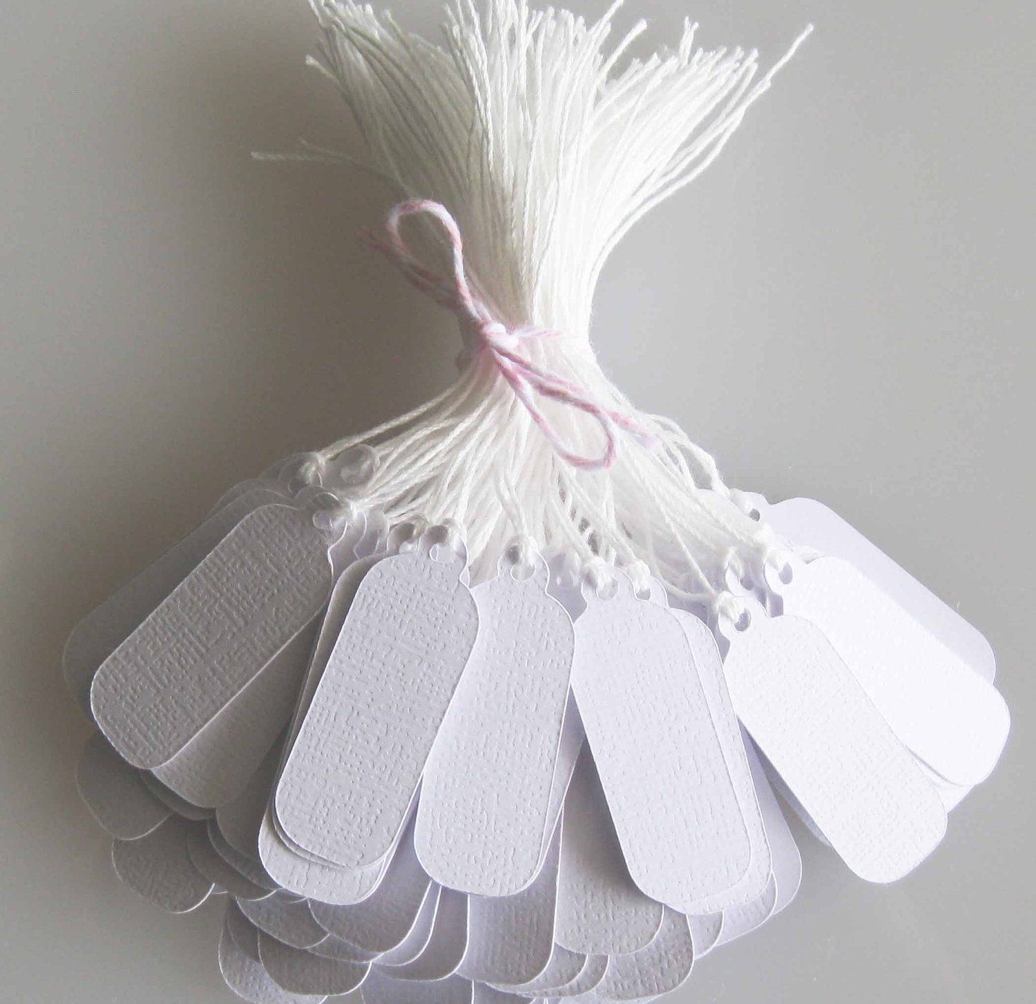 100 White Tags Textured Jewelry Tags Labels Made To Order