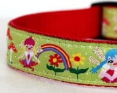 Fairy Gardens Dog Collar / Rainbows and Unicorns / Last One up to Size Large