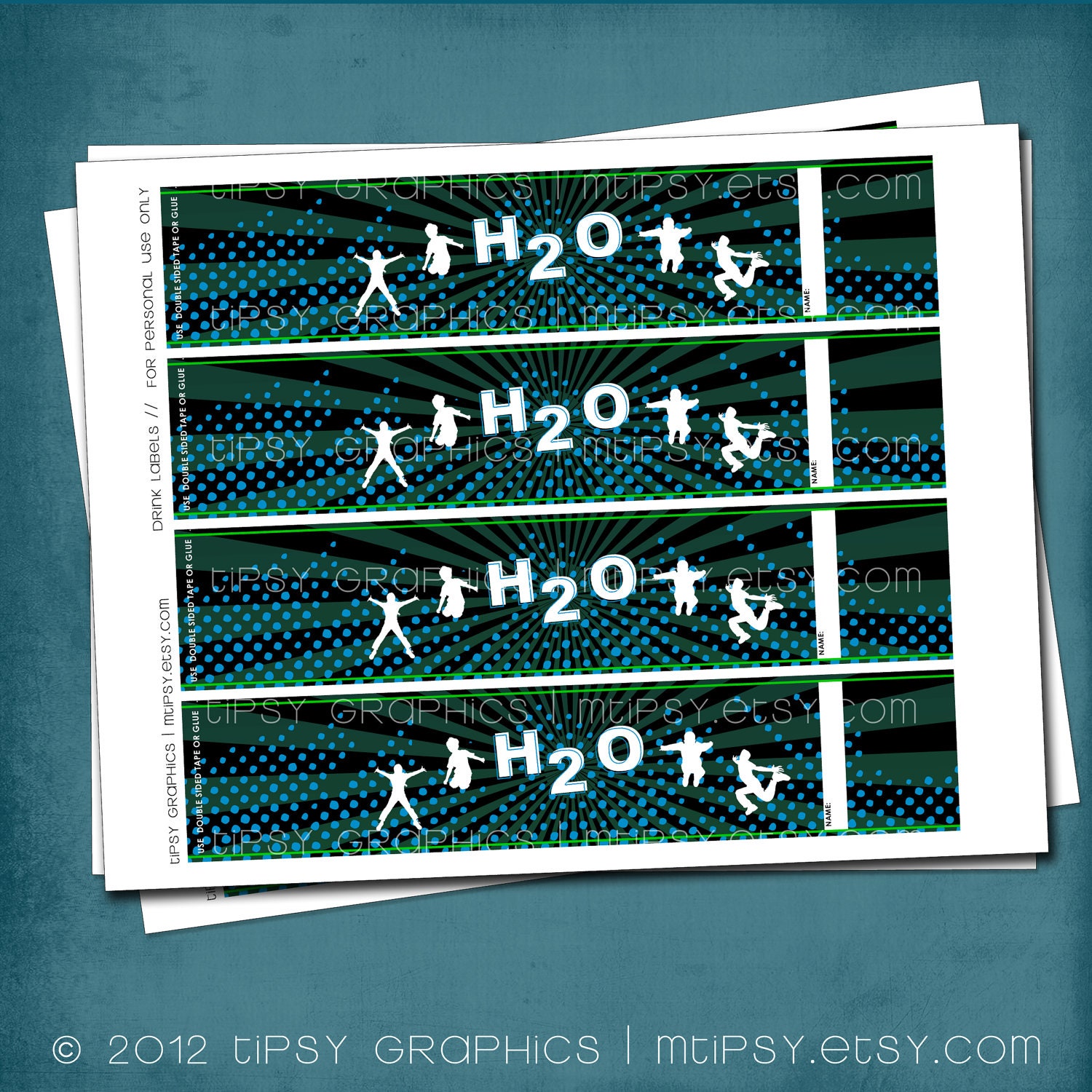 JUMP Trampoline or Bounce House Water Bottle Labels by Tipsy Graphics. Printable File. Party Favor Il_570xn