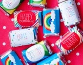 Rainbow Party PRINTABLE Mini Candy Bar Wrappers (INSTANT DOWNLOAD) by Love The Day Il_170x135