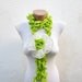 Removeable Brooch Pin Crochet Scarf Fall Fashion Frilly scarf Ruffled Scarf  Holiday Accessories  Lime Green