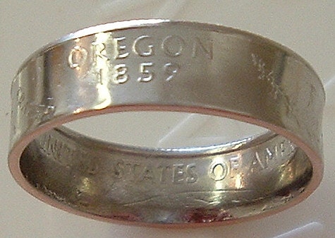 2005 Oregon State Quarter Coin Ring in a size 8