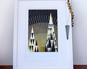 Golden Dawn - A4 Limited Edition black and gold foiled print