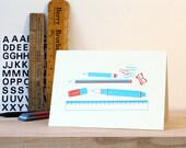 on my desk - Pencil, Ruler, Rubber - Office Card