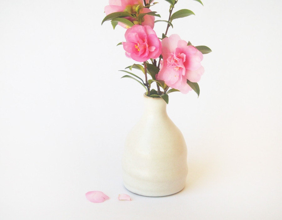 White sake set or vase - Stoneware ceramic