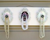 Rustic country chic rack, accessories holder, re purposed vintage Italian made frames