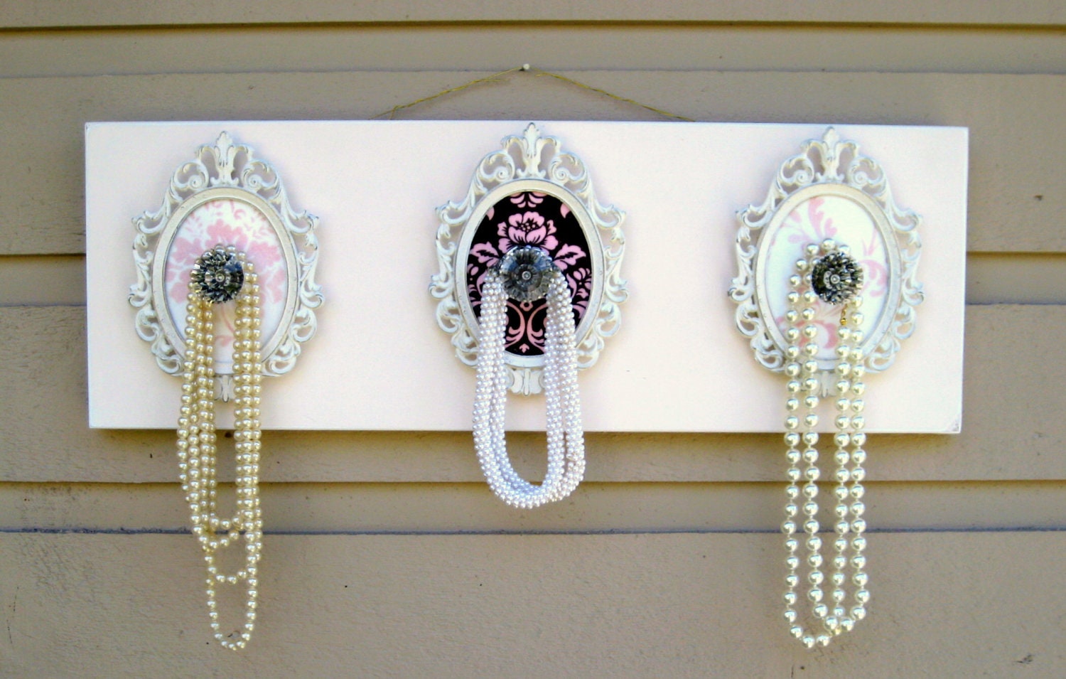 Rustic country chic rack, accessories holder, re purposed vintage Italian made frames