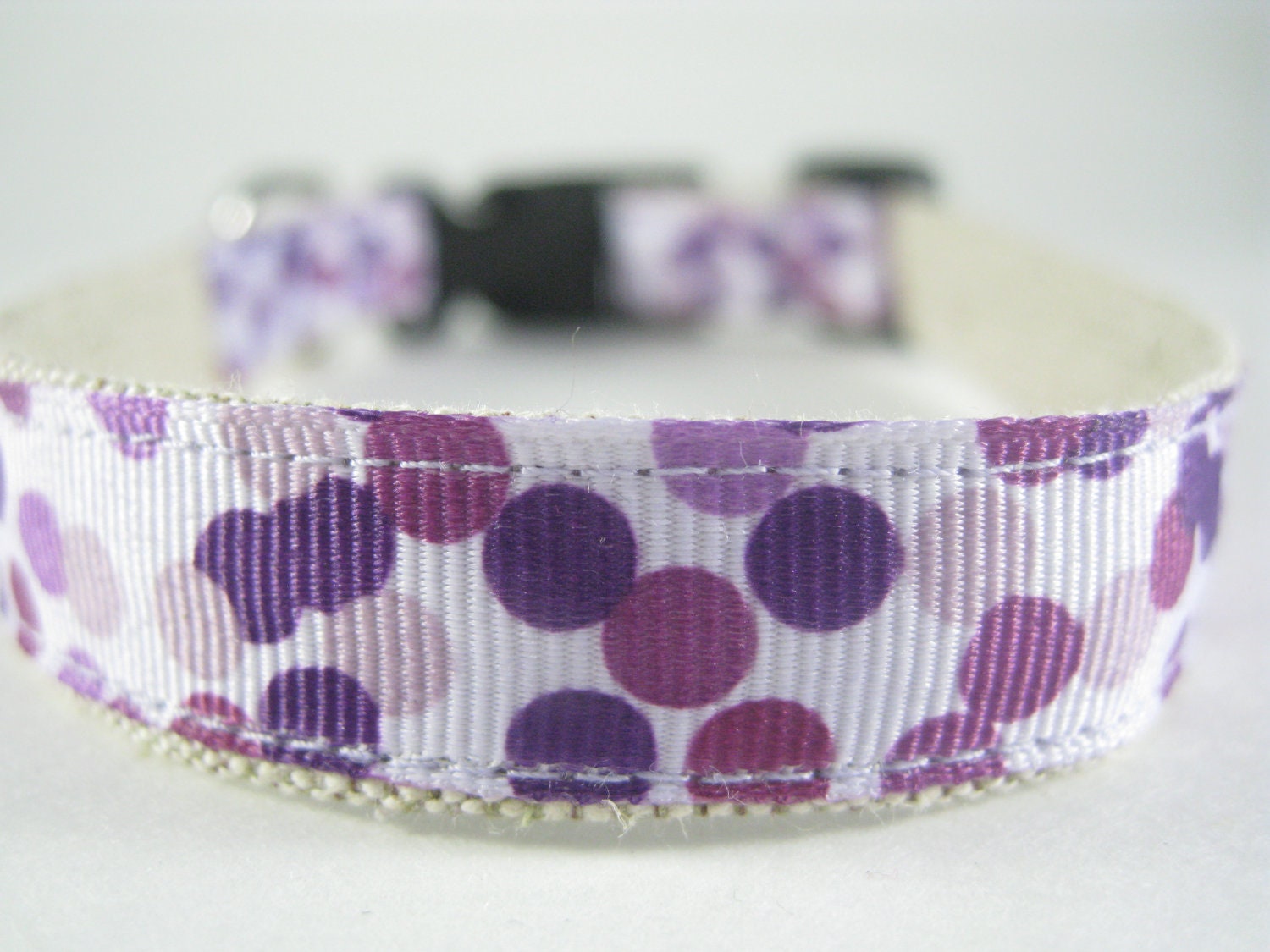 Hemp Dog Collar - Purple Lilac Bubbles - 3/4in