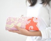 Sandlewood in Tangerine -- X Large Clutch-- Ready to Ship