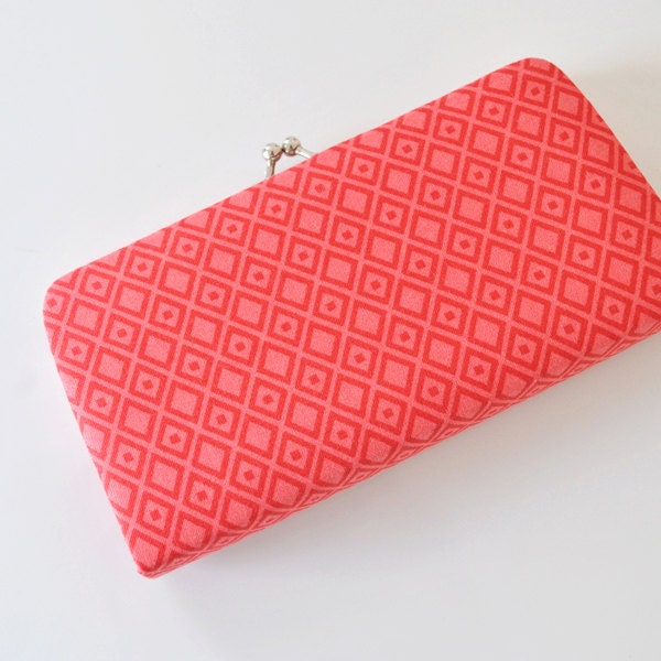 Diamond Dot in Cherry by Dear Stella - Small Flat  Clutch