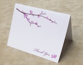 Cherry Blossoms Thank You Cards - Set of 10