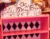 Bookcase Shelf NURSERY Shelf Baby Bedding Match Pink Black Orange bath SHELF